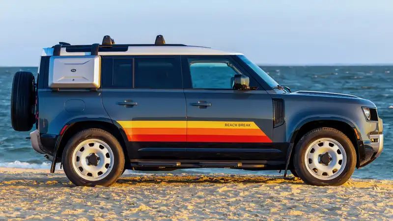 2025 Land Rover Defender Beach Break, $73,325 for the beach.